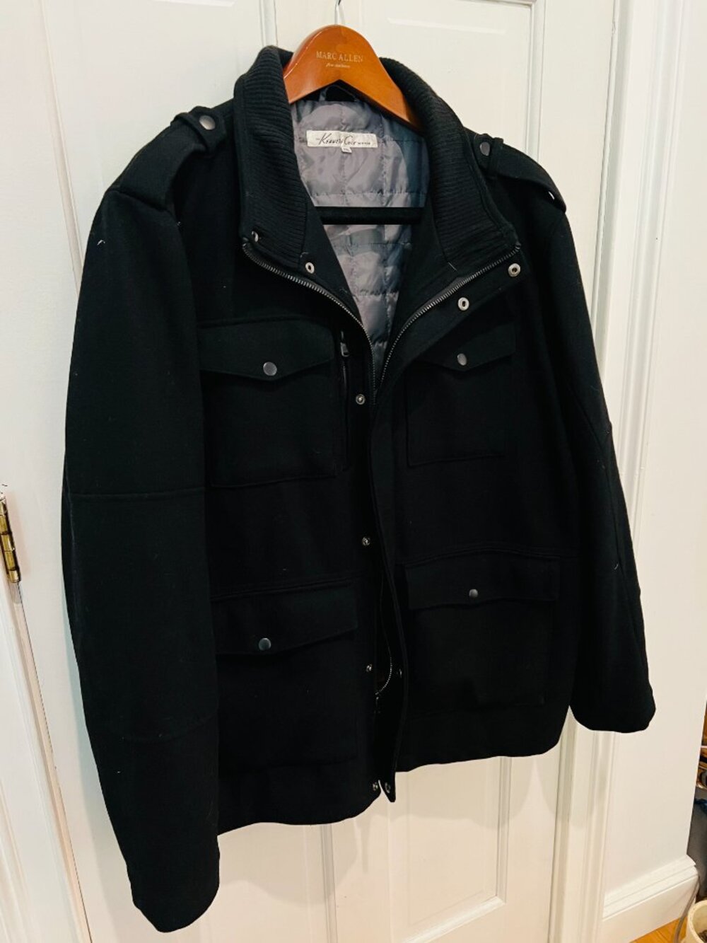 Kenneth Cole New York Black Men’s Coat with zipper and snap buttons Size XXL - Picture 6 of 16
